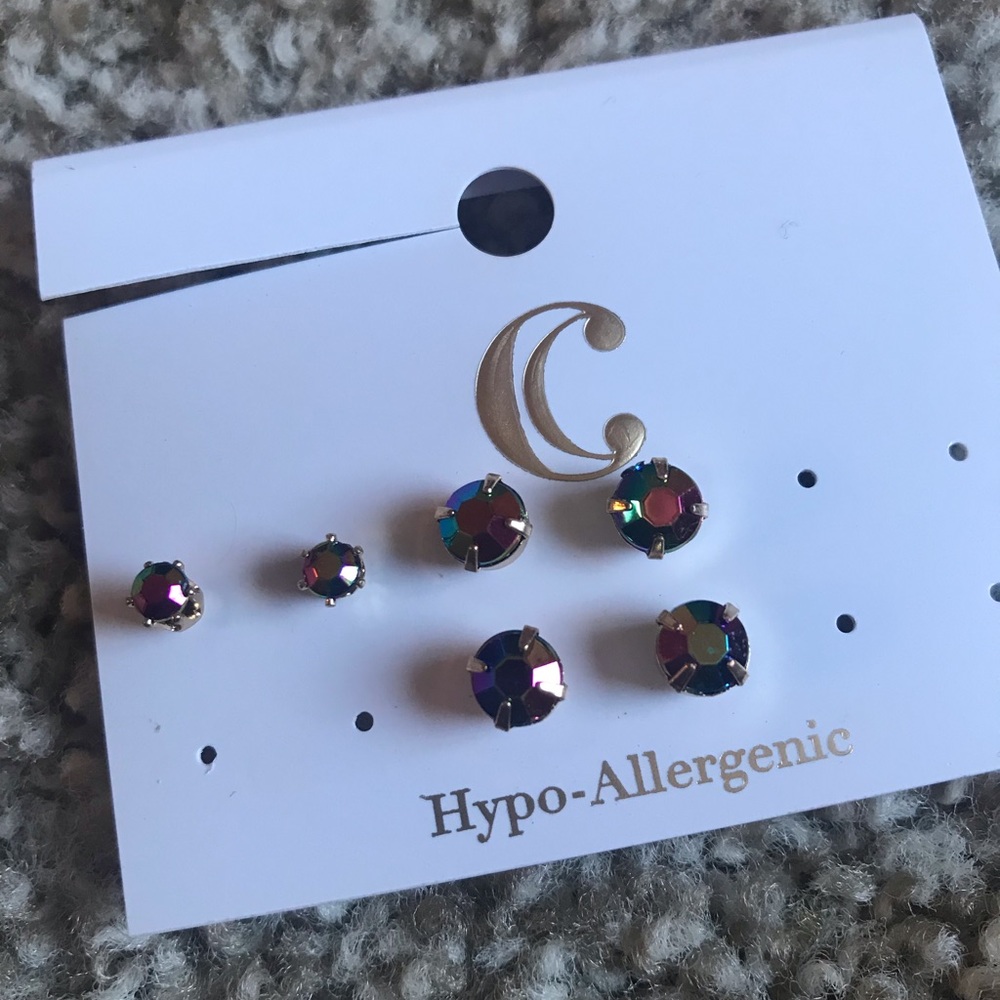 Iridescent Purple Earrings - brand new